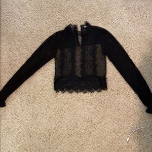 See thru lace crop top
